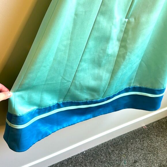 MCM 1950s Style Strapless Blue Knee-Length Dress with Satin Finish Small - Picture 5 of 5